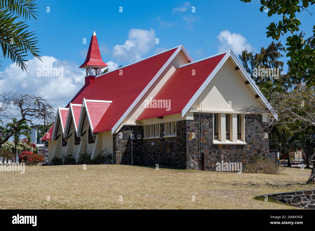 Notre Dame Auxiliatrice church at Cap Malheureux, Mauritius Stock Photo