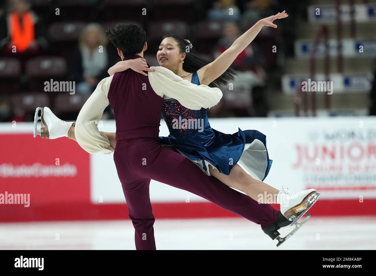 Miku Makita and Tyler Gunara perform during the senior ice dance free dance  event at the Canadian Figure Skating Championships in Oshawa, Ont., on  Saturday, January 14, 2023. THE CANADIAN PRESS/Nathan Denette