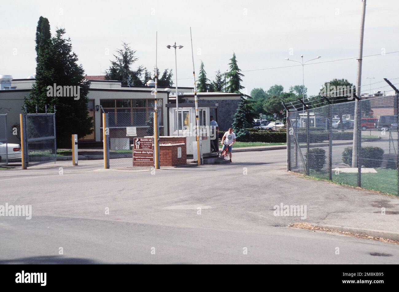 A close up view of the main gate. Base Aviano Air Base State