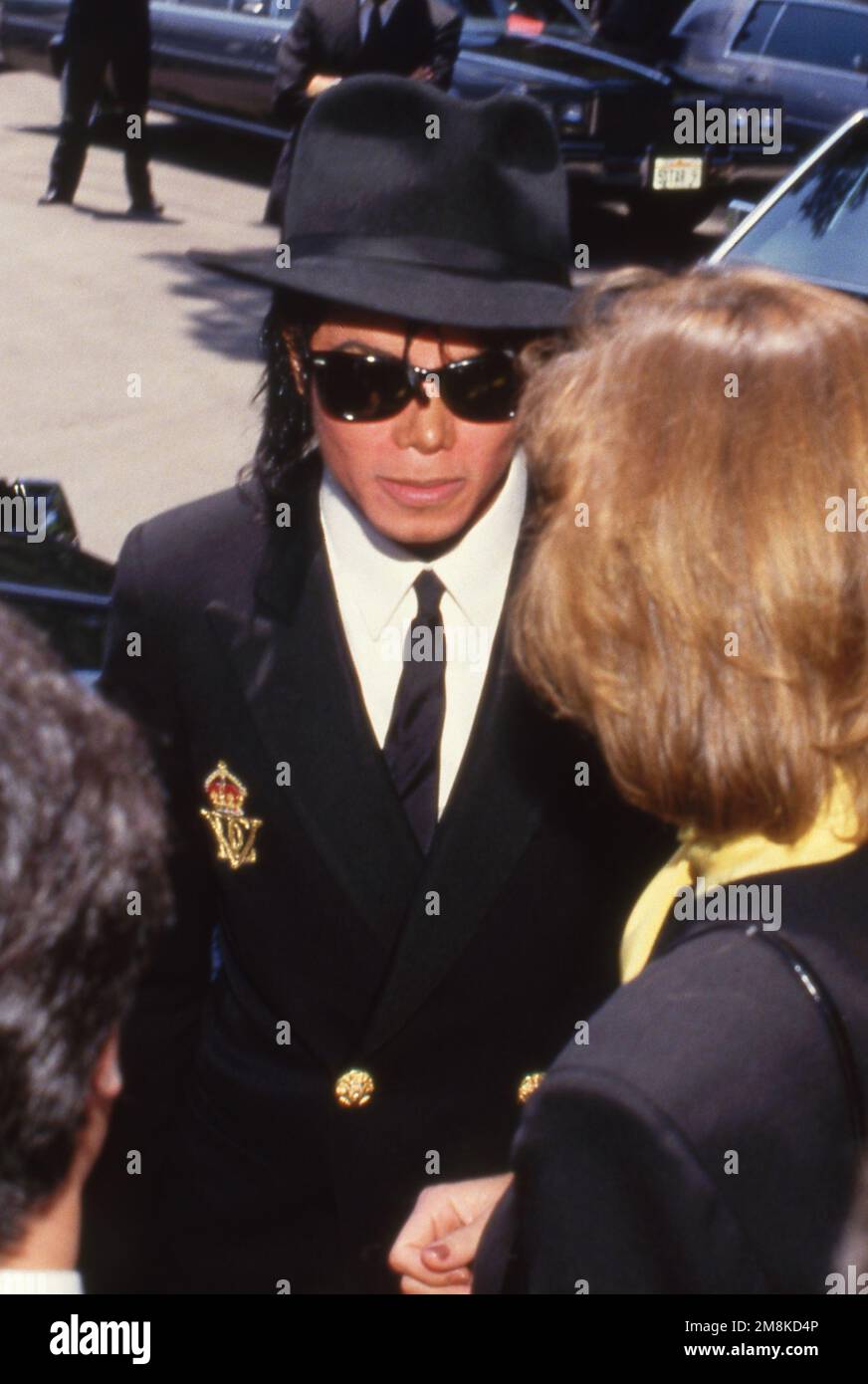 Michael Jackson at the funeral of Vincente Minnelli on July 30, 1986 Credit Ralph Dominguez