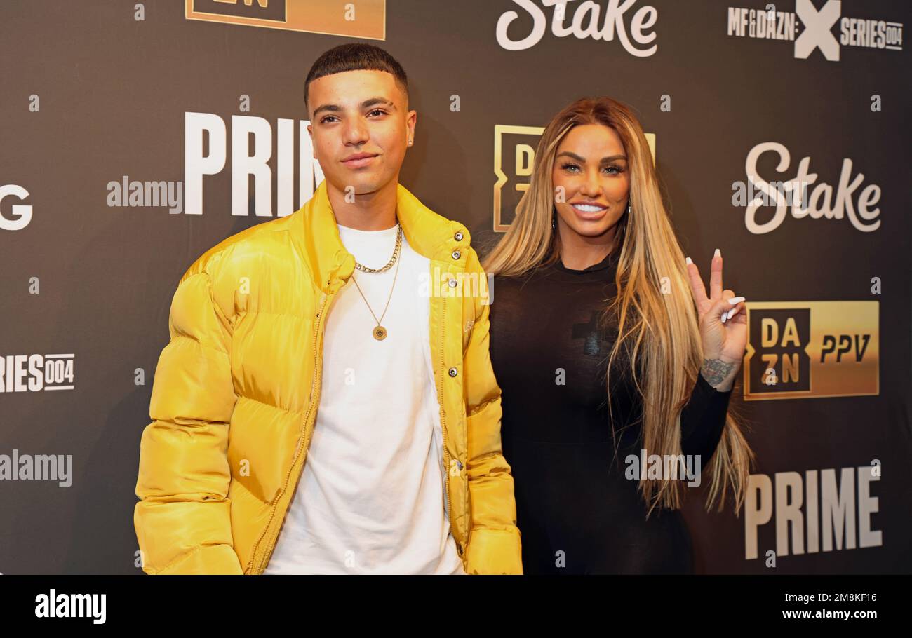 Junior Andre and Katie Price arrive for the KSI v FaZe Temperrr fight at  OVO Arena, Wembley in London. Picture date: Saturday January 14, 2023 Stock  Photo - Alamy