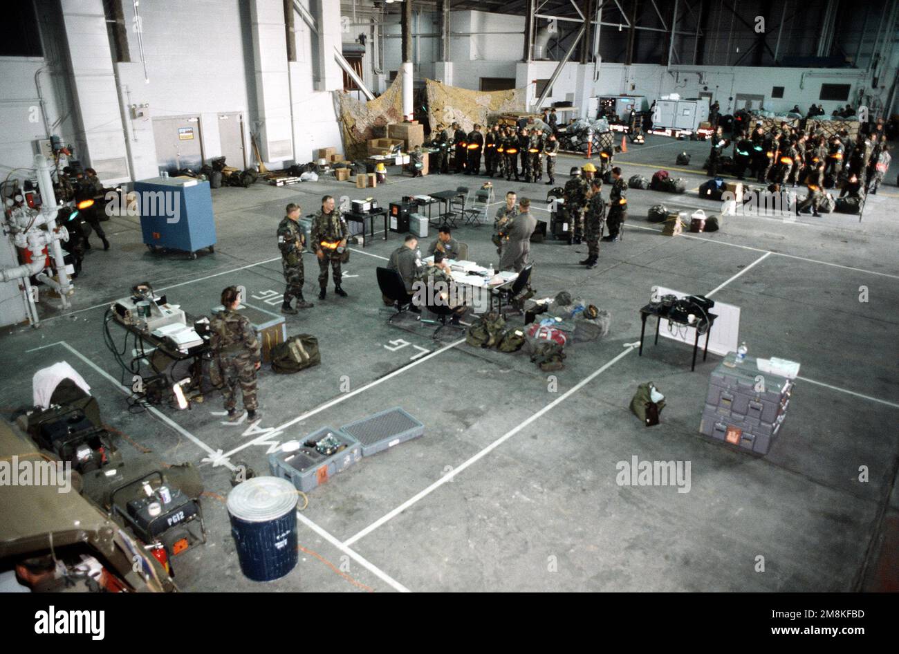 Inside Hangar 1, at Malmstrom Air Force Base, Montana arriving