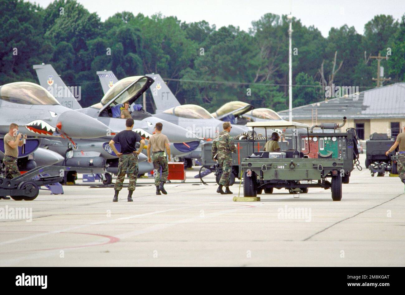 The 74th Fighter Squadron's maintenance crew swing into action after