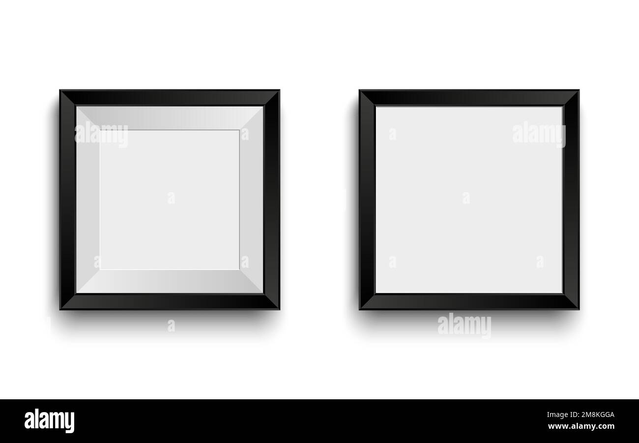 Realistic black frames for your picture or photo. Modern vector mockup template. Empty framing