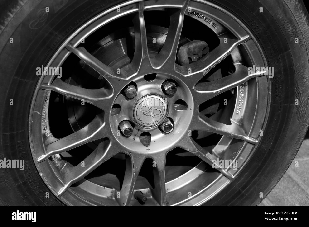 Dubai, United Arab Emirates January 10, 2023 car wheel metal alloy