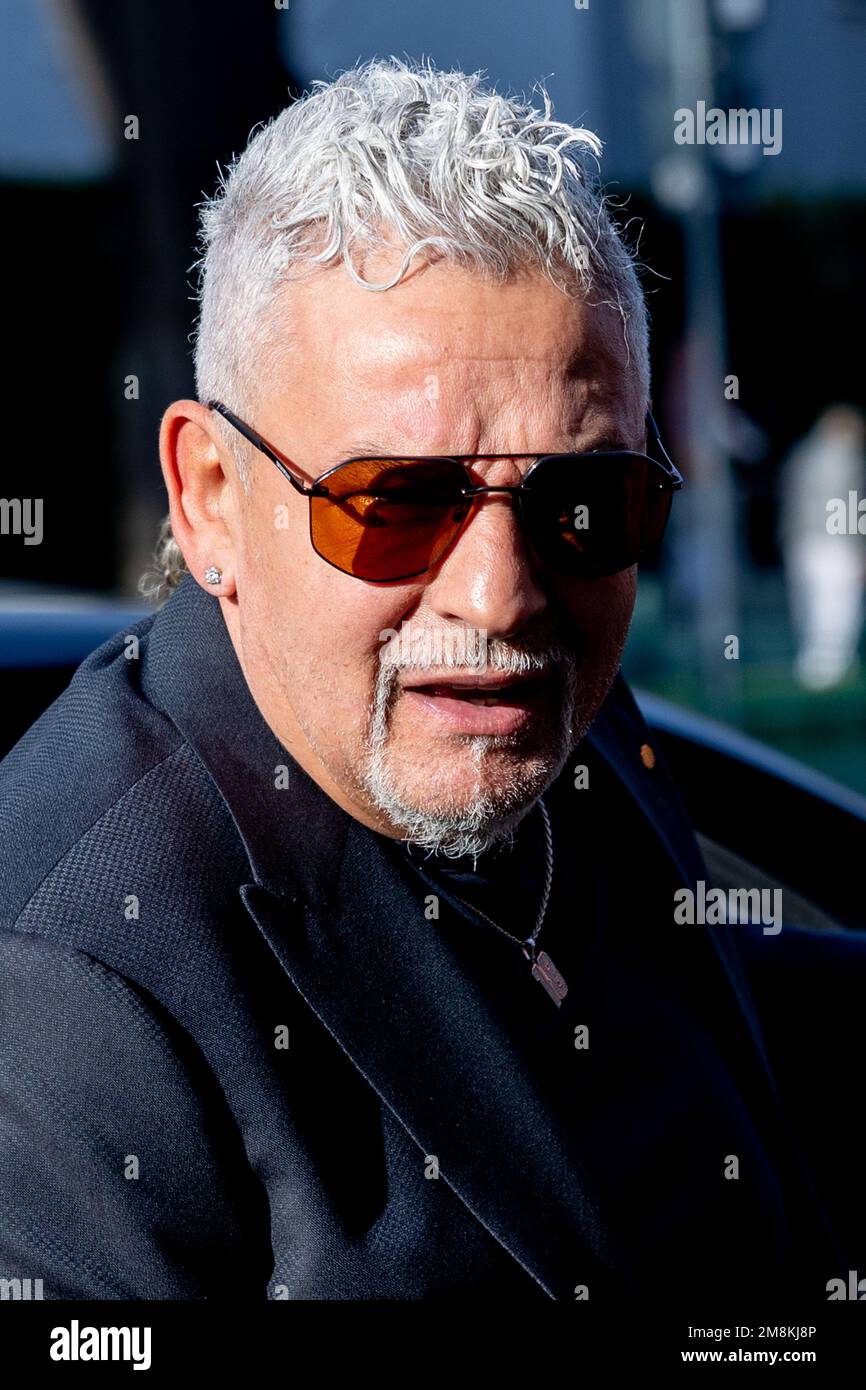 Milan, Italy. 14th Jan, 2023. Roberto Baggio is seen at Armani show