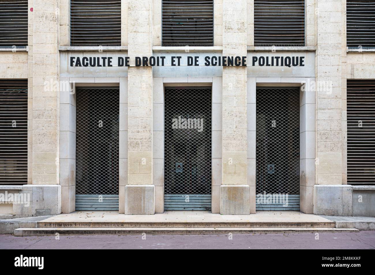 Montpellier, Occitanie, France, 12 28 2022 - Facade of the university building, faculty of law Stock Photo