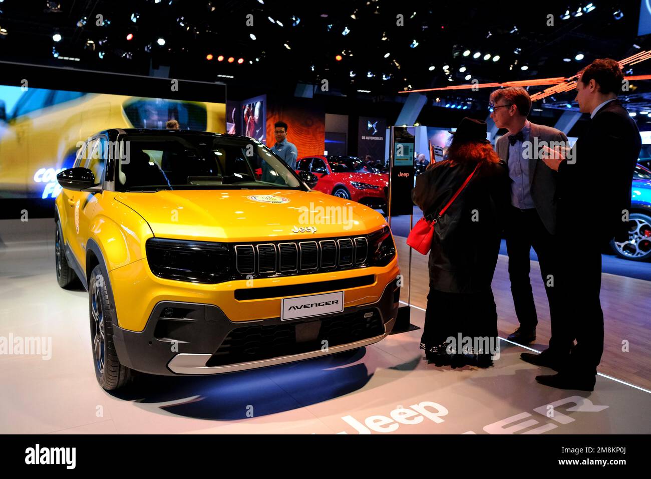 Brussels, Belgium. 13th Jan, 2023. Jeep car on display during the opening  of the Brussels Motor Show at the Expo in Brussels, Belgium on Jan. 13,  2023. Credit: ALEXANDROS MICHAILIDIS/Alamy Live News