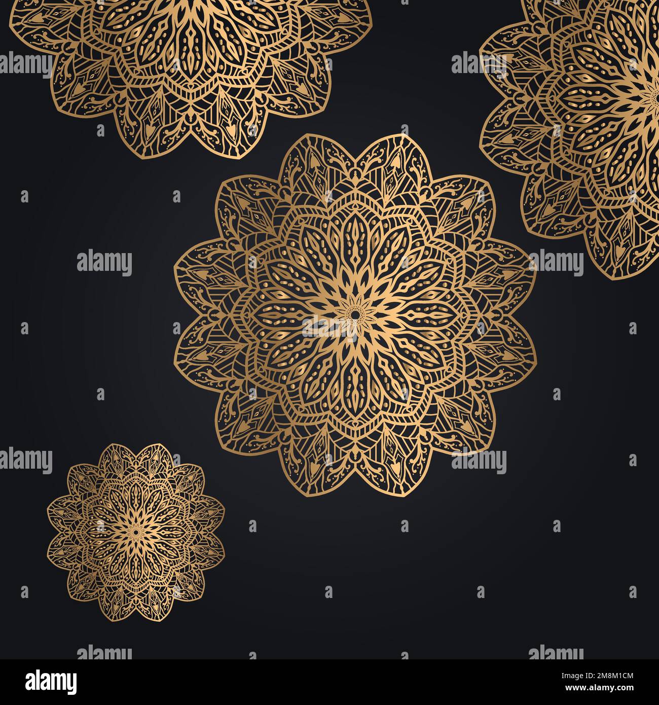 An illustrated abstract design of golden arabesque geometric decorative ...