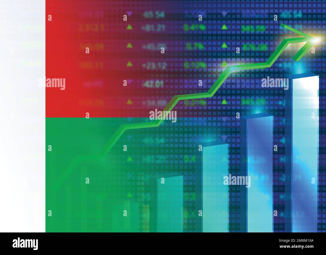 Economic growth in Madagascar.Madagascar's stock market.Madagascar flag