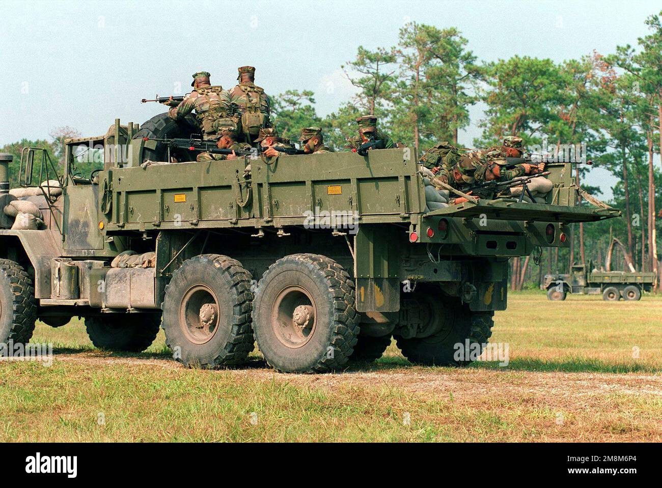 US Marines from 2nd Battalion, 6th Marines, armed with 5.56mm M16A2
