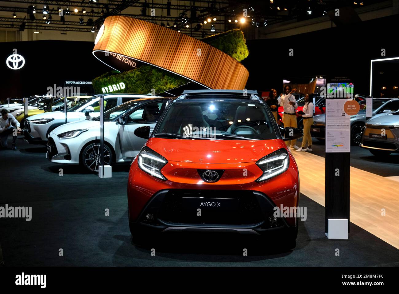 Brussels, Belgium. 13th Jan, 2023. Toyota car on display during the