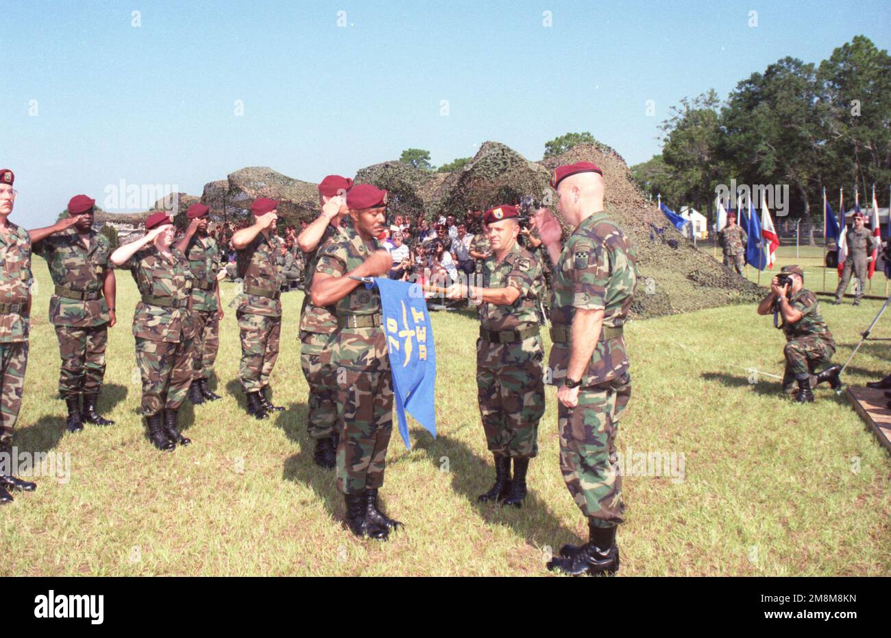 The Hunter Army Airfield's OV1 Mohawk detachment flag is retired