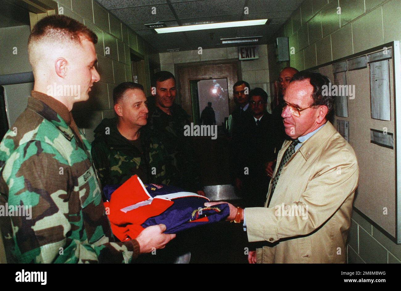 Deputy Secretary of Defense John P. White visits with the 2nd Infantry ...