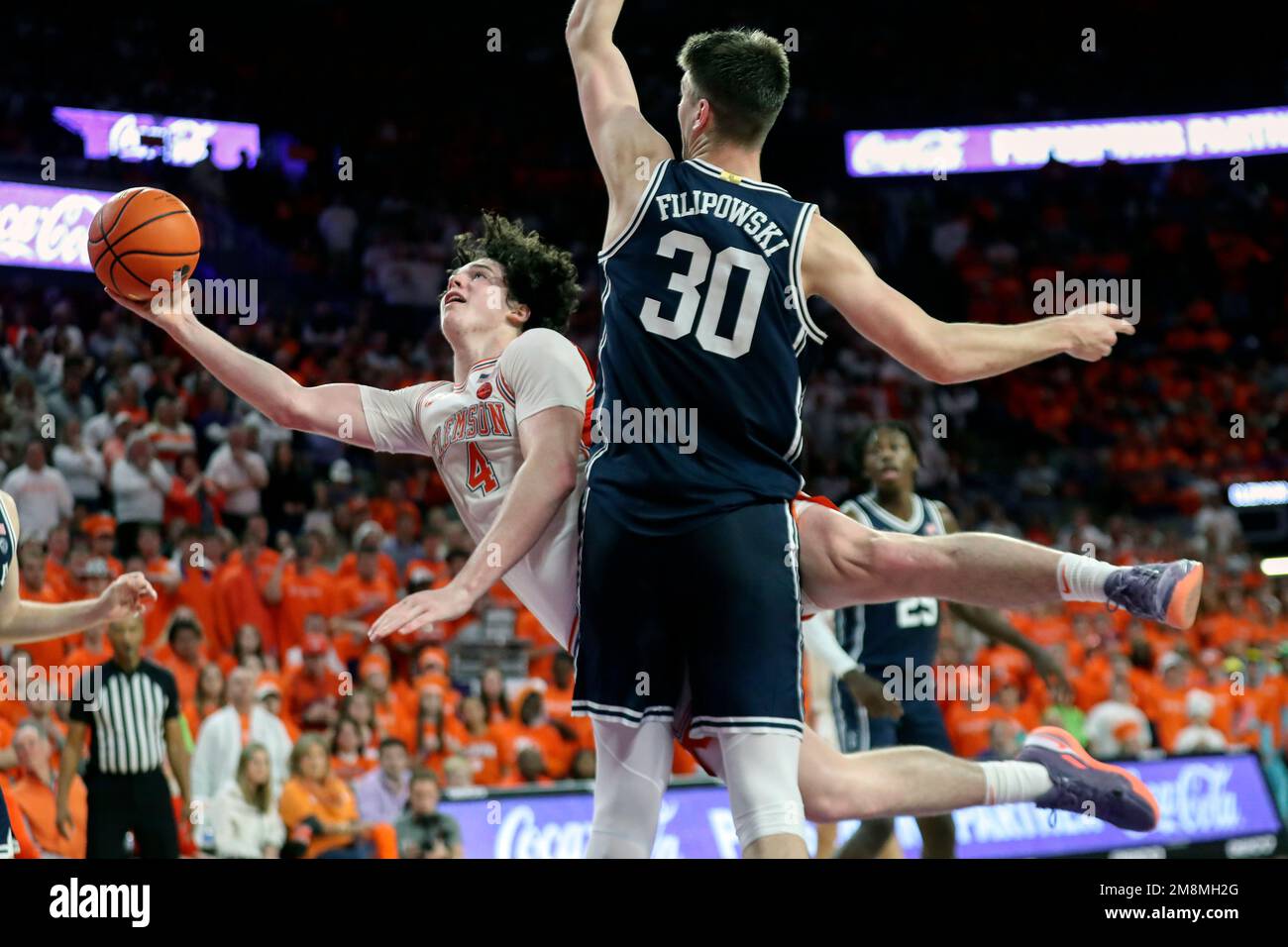 Clemson Forward Ian Schieffelin 4 Scores Inside Over Duke Center Kyle Filipowski 30 During 1434