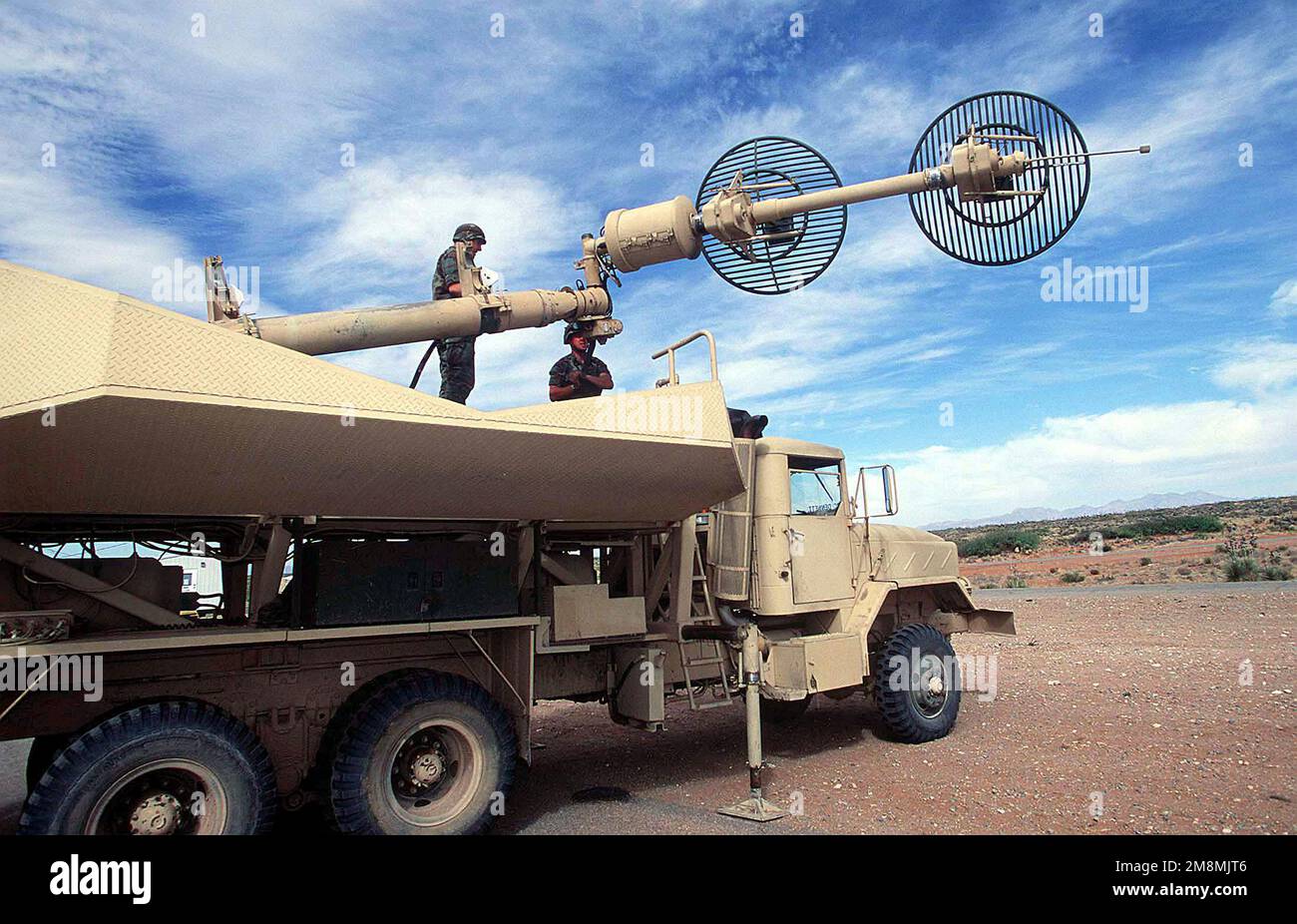 Soldiers assigned to the 11th Brigade, 43rd Air Defense Artillery, Fort Bliss, Texas set up a