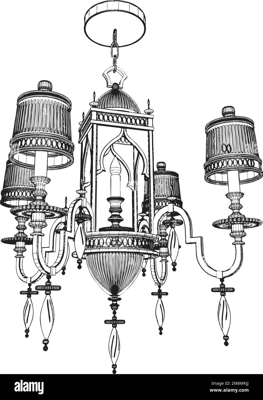 Crystal chandelier Black and White Stock Photos & Images Alamy