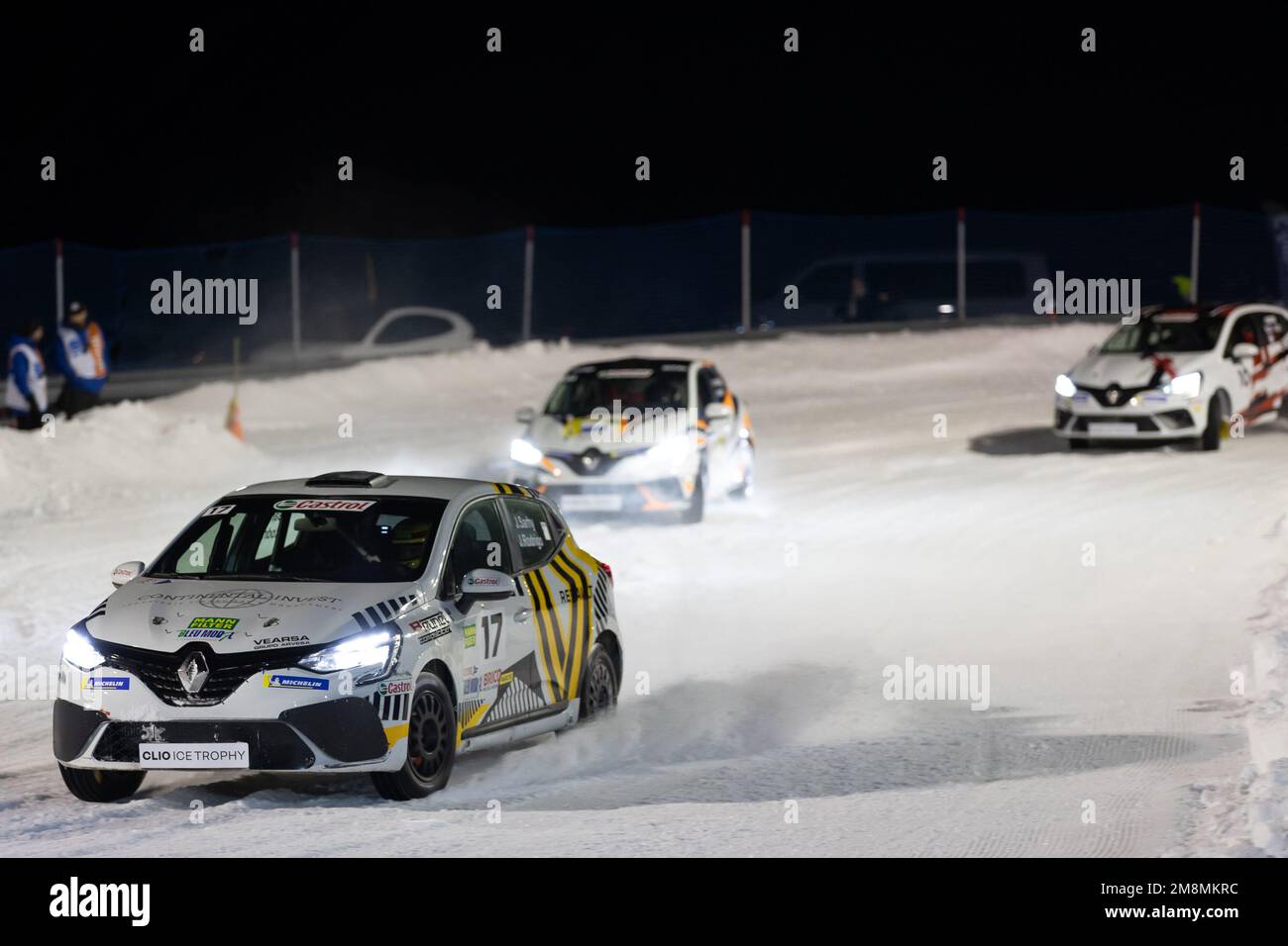 17A Jeremy SARHY (FR) BRUNET COMPETITION, action 17B Joaquin RODRIGO (ES) BRUNET COMPETITION, action during the 2023 Clio Ice Trophy 2023 - GSeries G1 on the Circuit Andorra - Pas de la Casa, on January 14, 2023 in Encamp, Andorra - Picture Damien Doumergue / DPPI Credit: DPPI Media/Alamy Live News Stock Photo