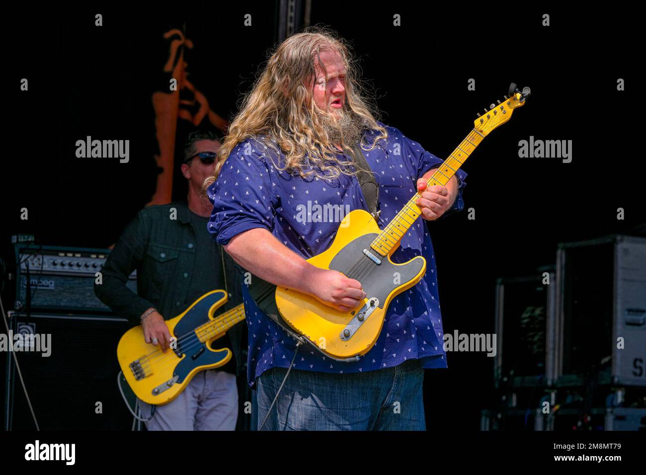 Blues singer. guitarist, Matt Anderson, Edmonton Folk Music Festival, Edmonton Alberta, Canada Stock Photo