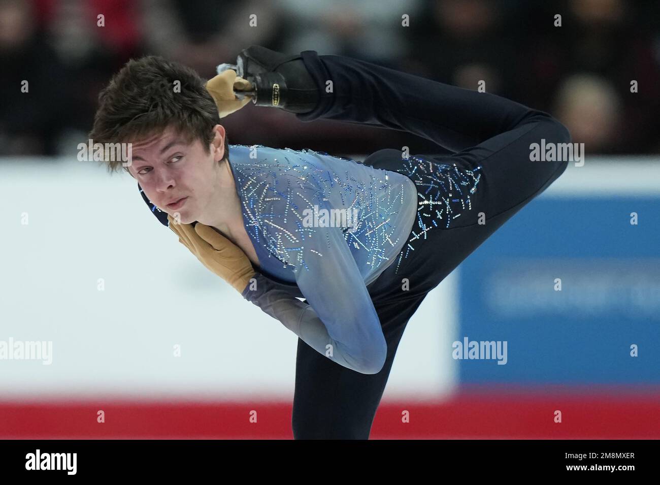 Aleksa Rakic performs during the men's free program at the Canadian