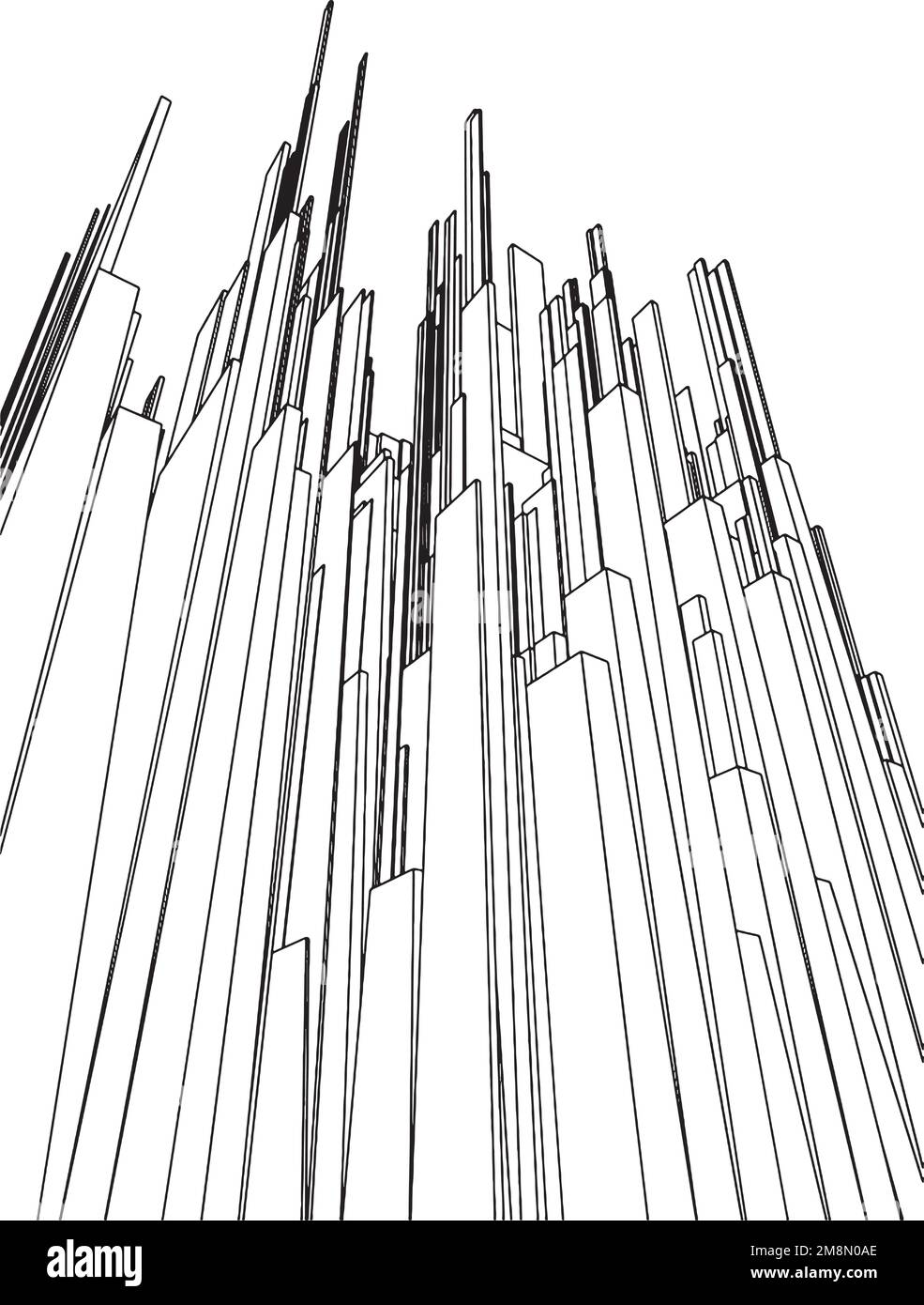 Abstract Urban City Of Skyscrapers Vector Stock Vector