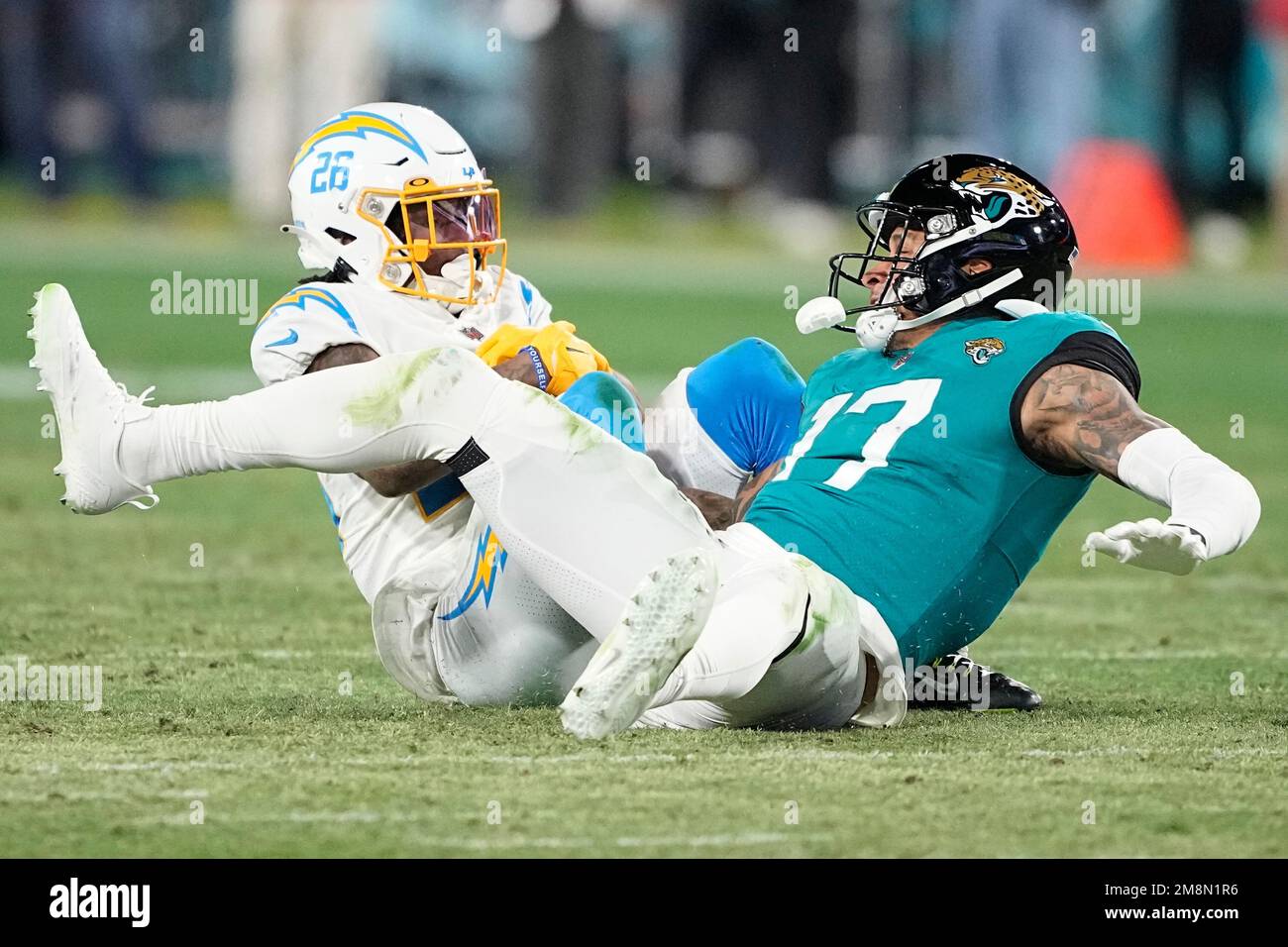 Jacksonville Jaguars tight end Sammis Reyes practices during the NFL  football team's OTA offseason workouts in Jacksonville, Fla., Monday, May  22, 2023. (AP Photo/Gary McCullough Stock Photo - Alamy