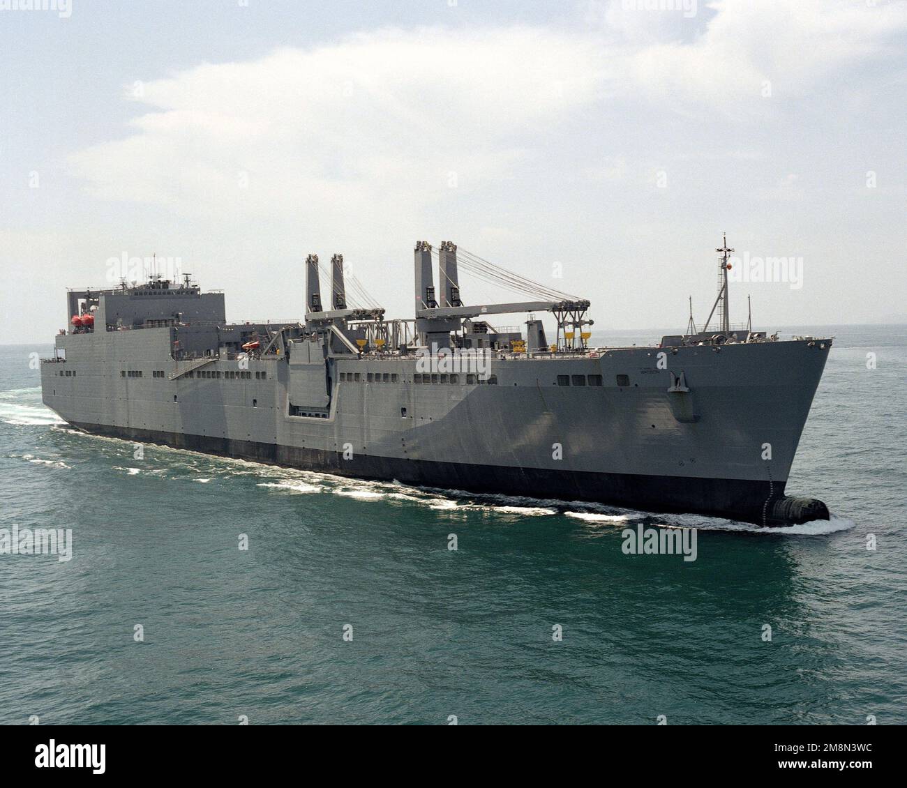 Starboard bow view of the Military Sealift Command (MSC) strategic ...