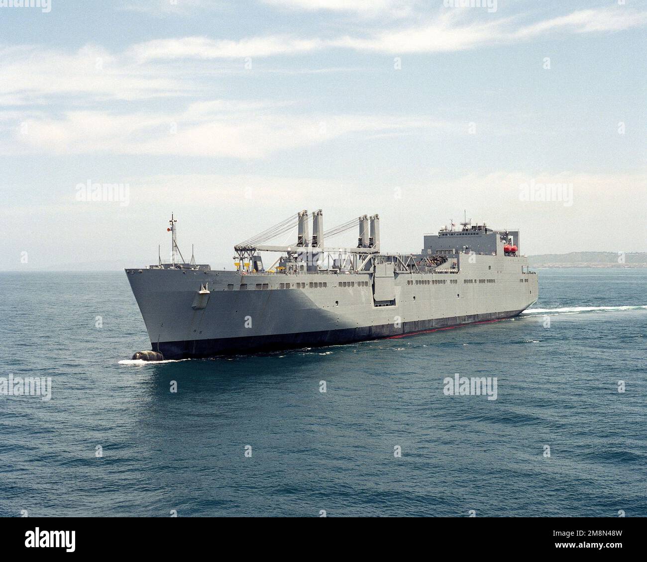 A port bow view of the Military Sealift Command (MSC) strategic heavy