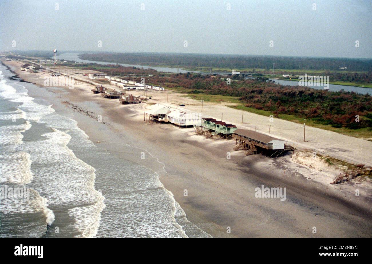 Aerial view of Onslow Beach Camp LeJeune #39 s after Hurricane Bonnie Aerial view of Onslow Beach Camp LeJeune #39 s after Hurricane Bonnie