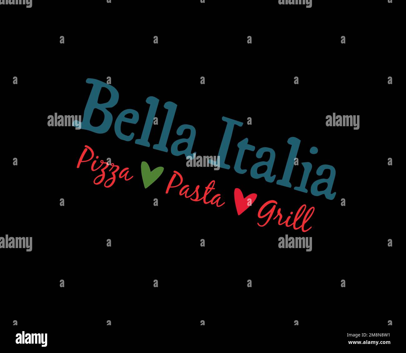 Bella Italia, Rotated Logo, Black Background B Stock Photo Alamy