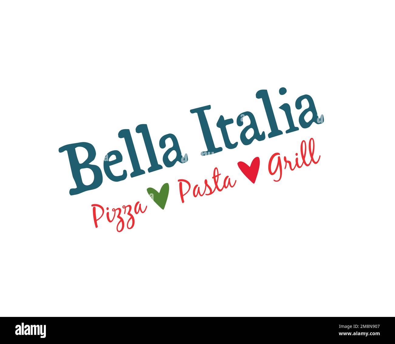 Bella Italia, rotated logo, white background Stock Photo Alamy