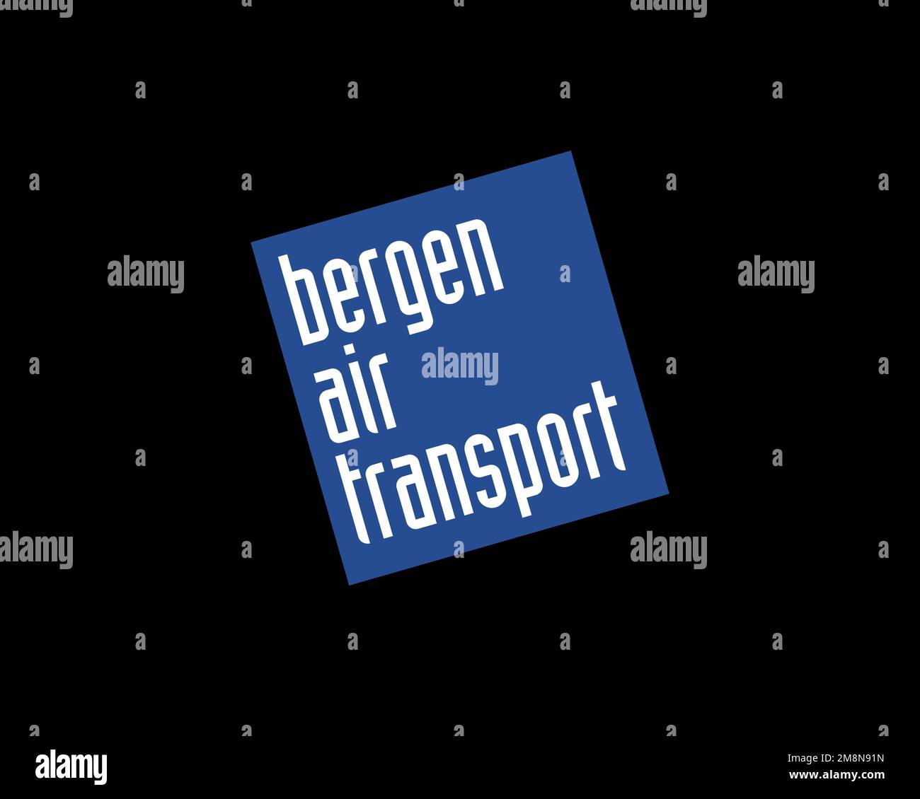 Bergen Air Transport, rotated logo, black background Stock Photo Alamy