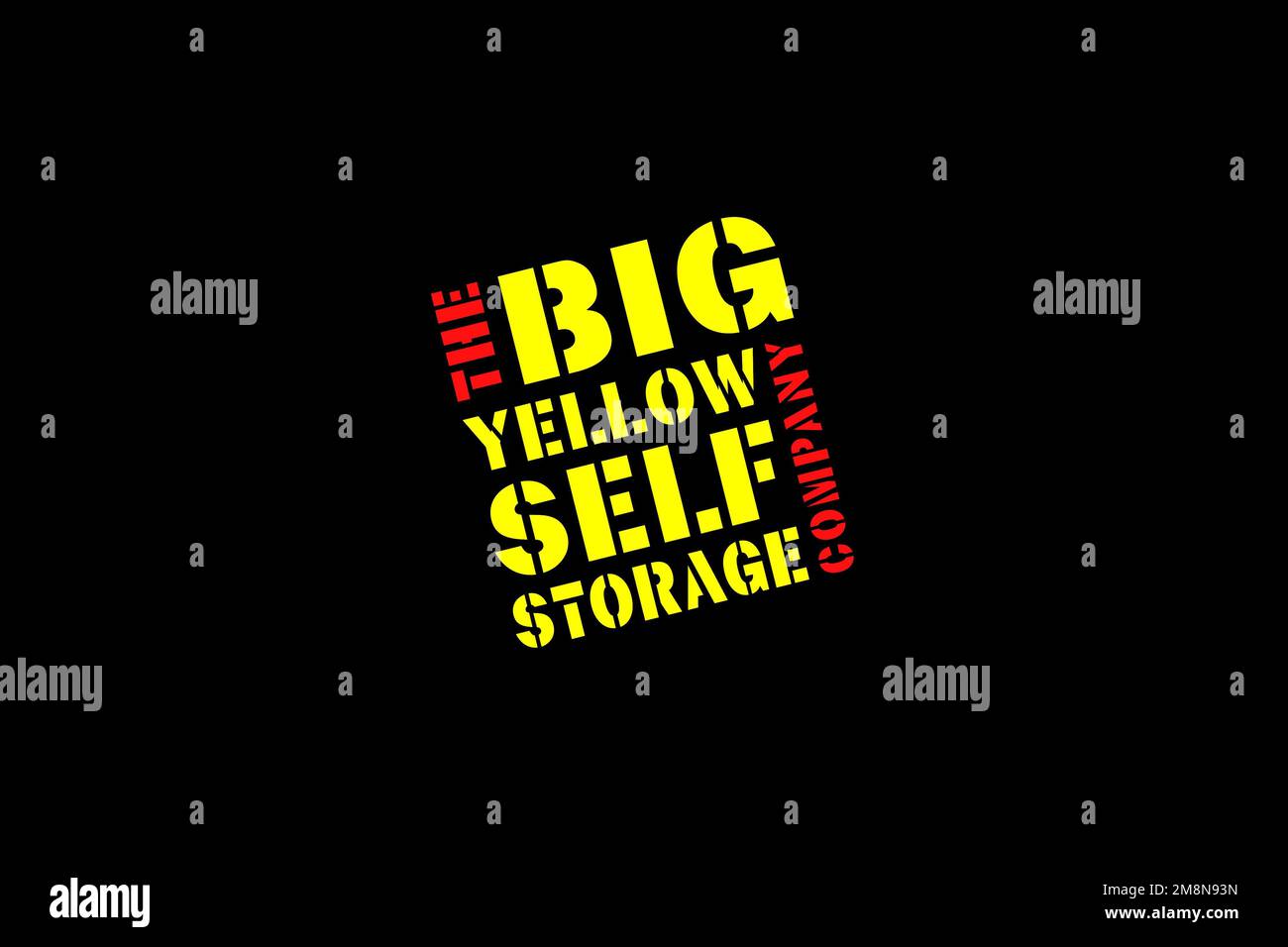 Big Yellow Group, Logo, Black background Stock Photo Alamy