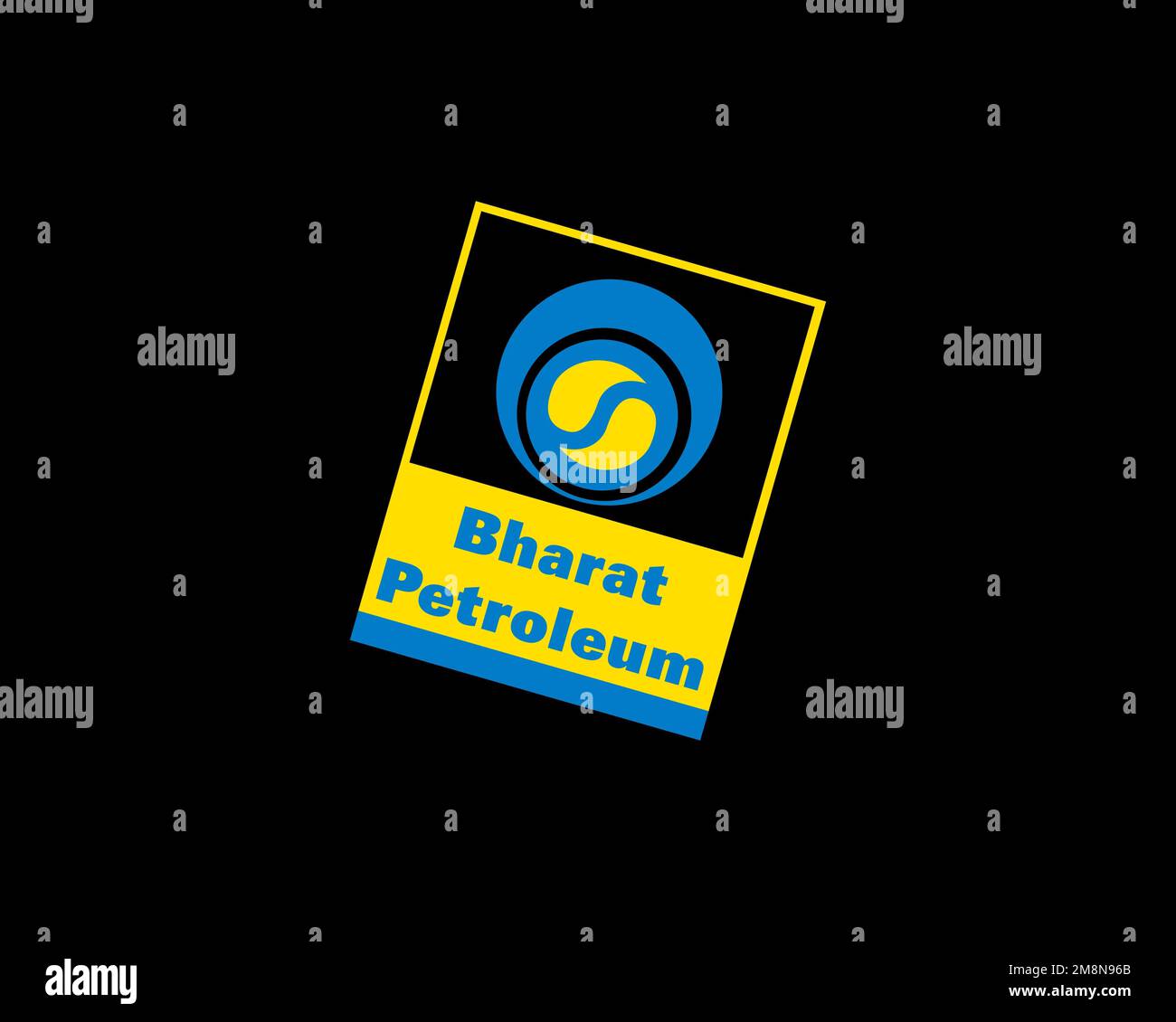 Bharat Petroleum Company, Rotated Logo, Black Background B Stock Photo
