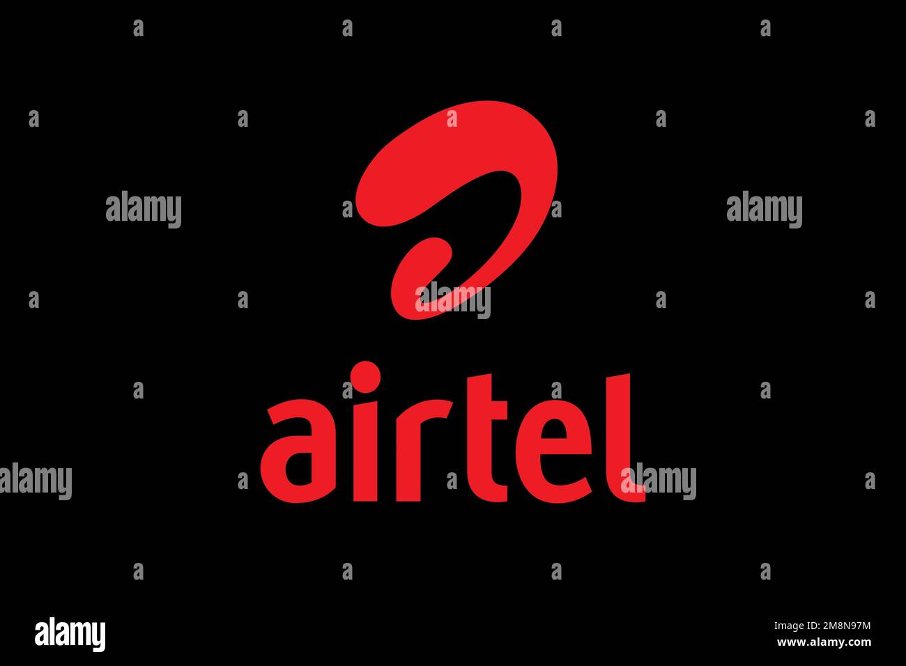 Bharti Airtel, Logo, Black background Stock Photo
