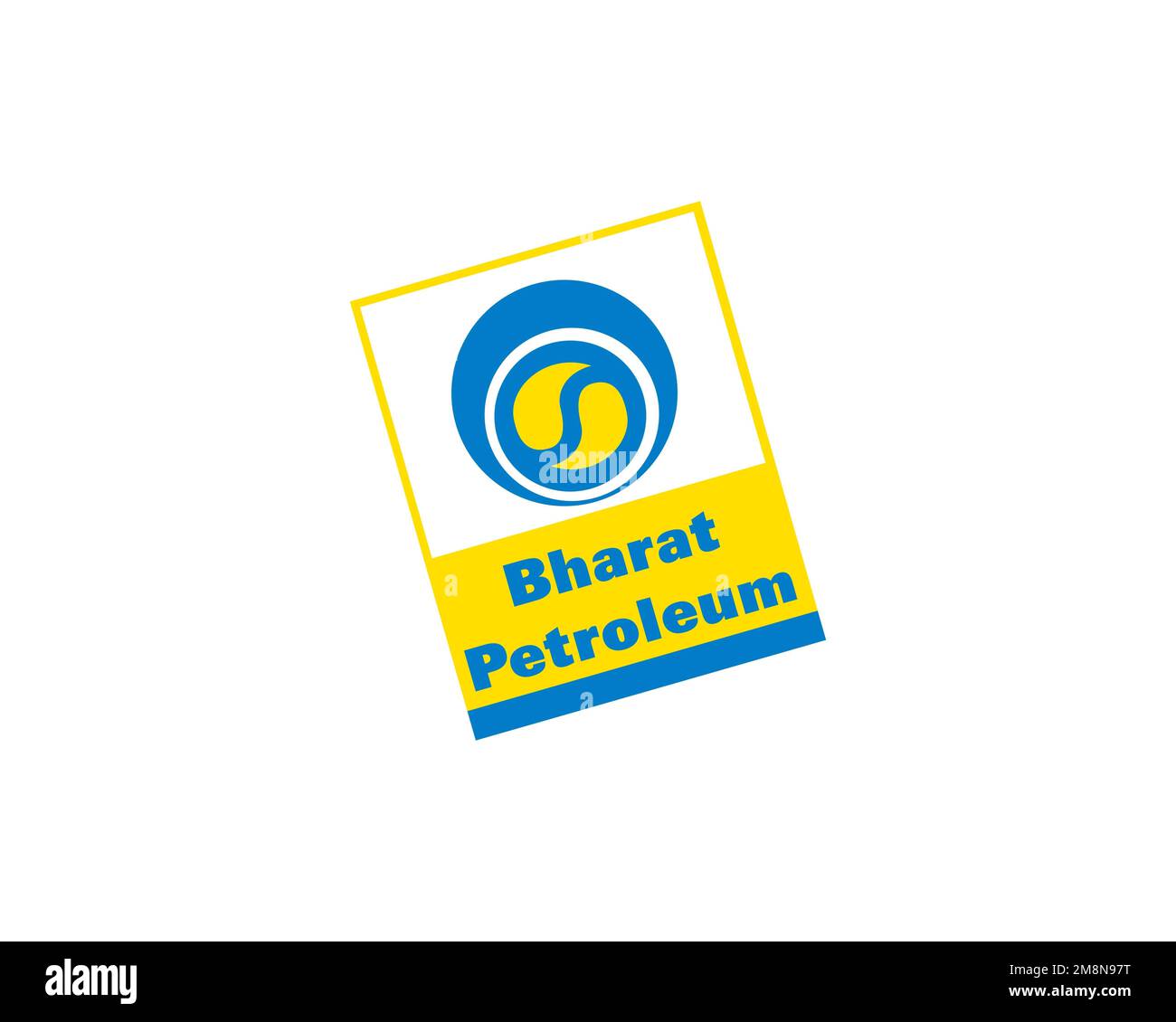 Bharat Petroleum Company, Rotated Logo, White Background Stock Photo