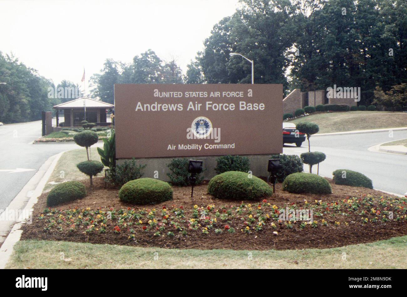 View of the Main Gate at Andrews Air Force Base, Maryland. Base