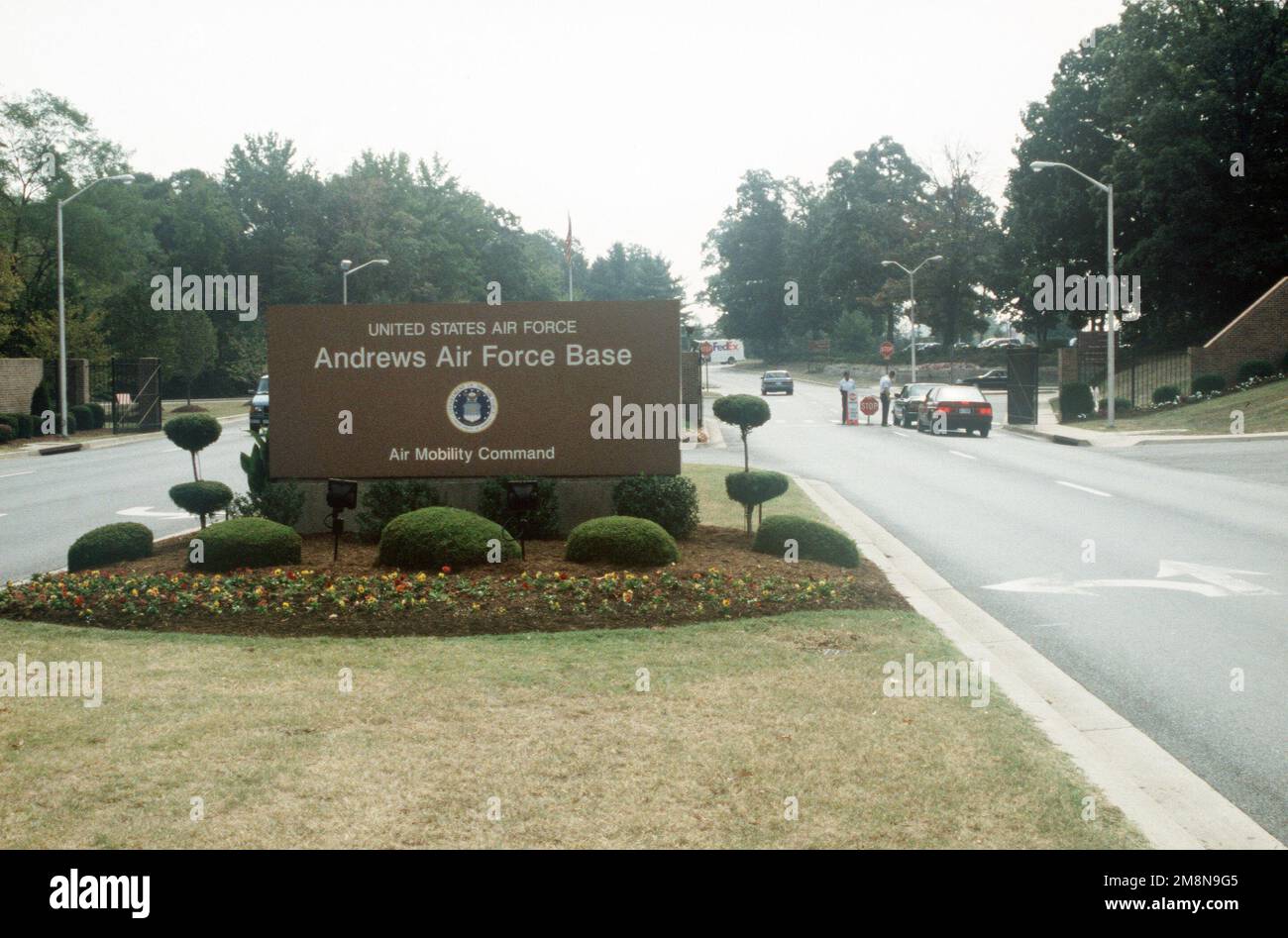 View of the Main Gate at Andrews Air Force Base, Maryland. Base