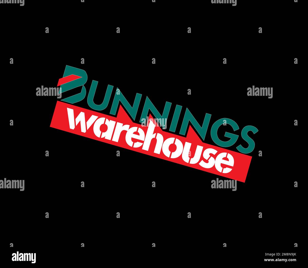 Bunnings Warehouse, Rotated Logo, Black Background B Stock Photo Alamy