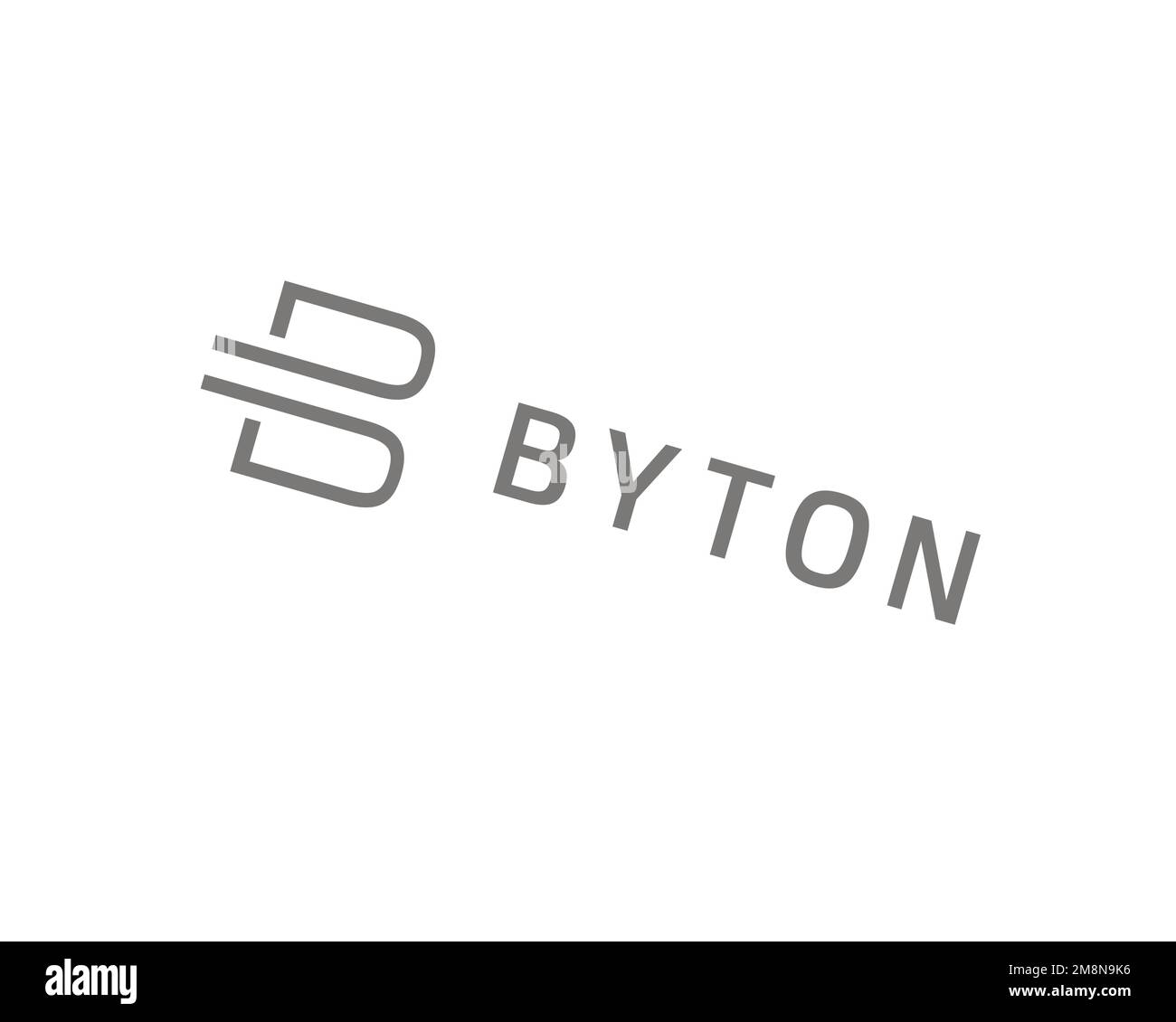 Byton company, rotated logo, white background B Stock Photo