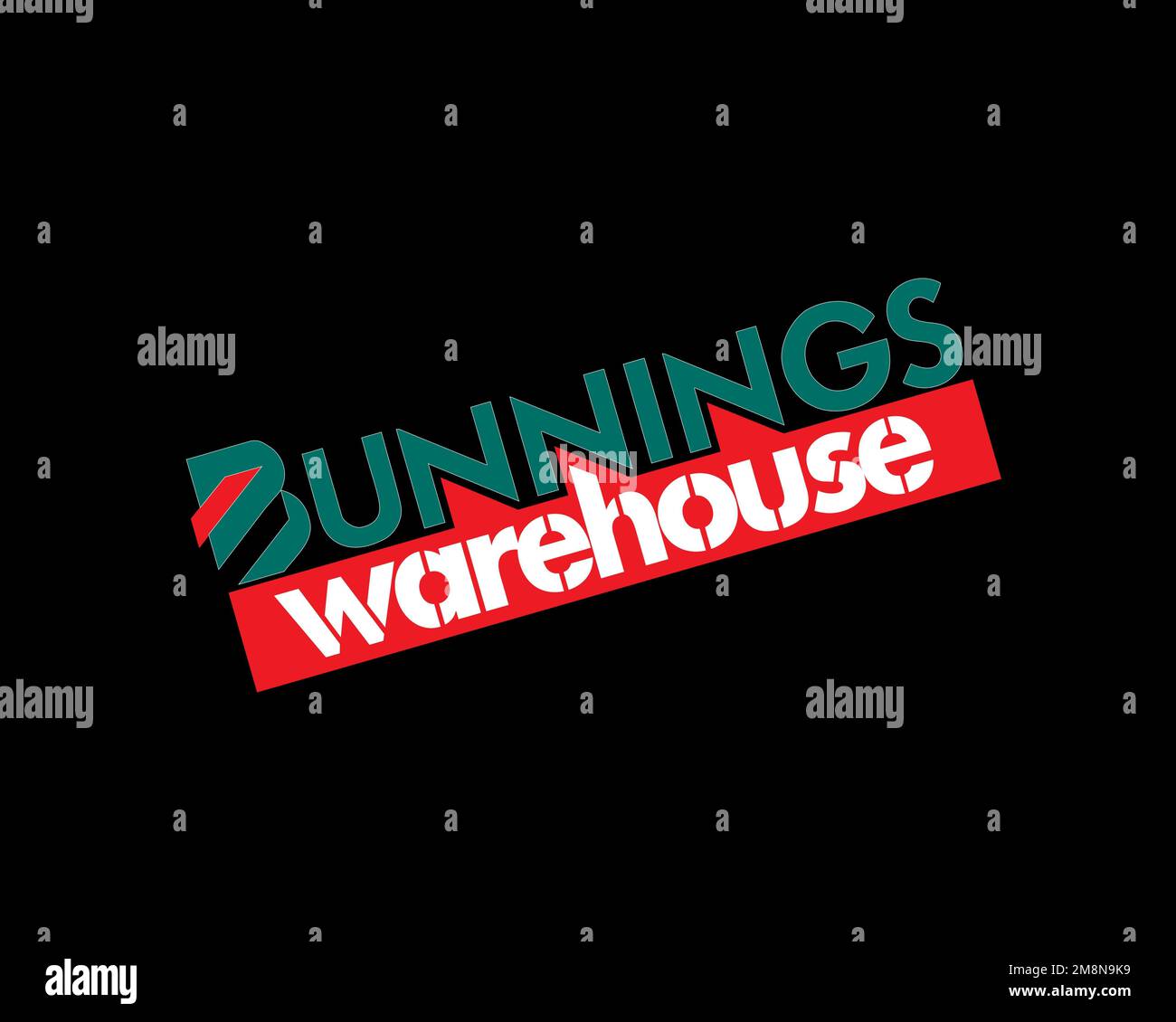 Bunnings Warehouse, Rotated Logo, Black Background Stock Photo Alamy