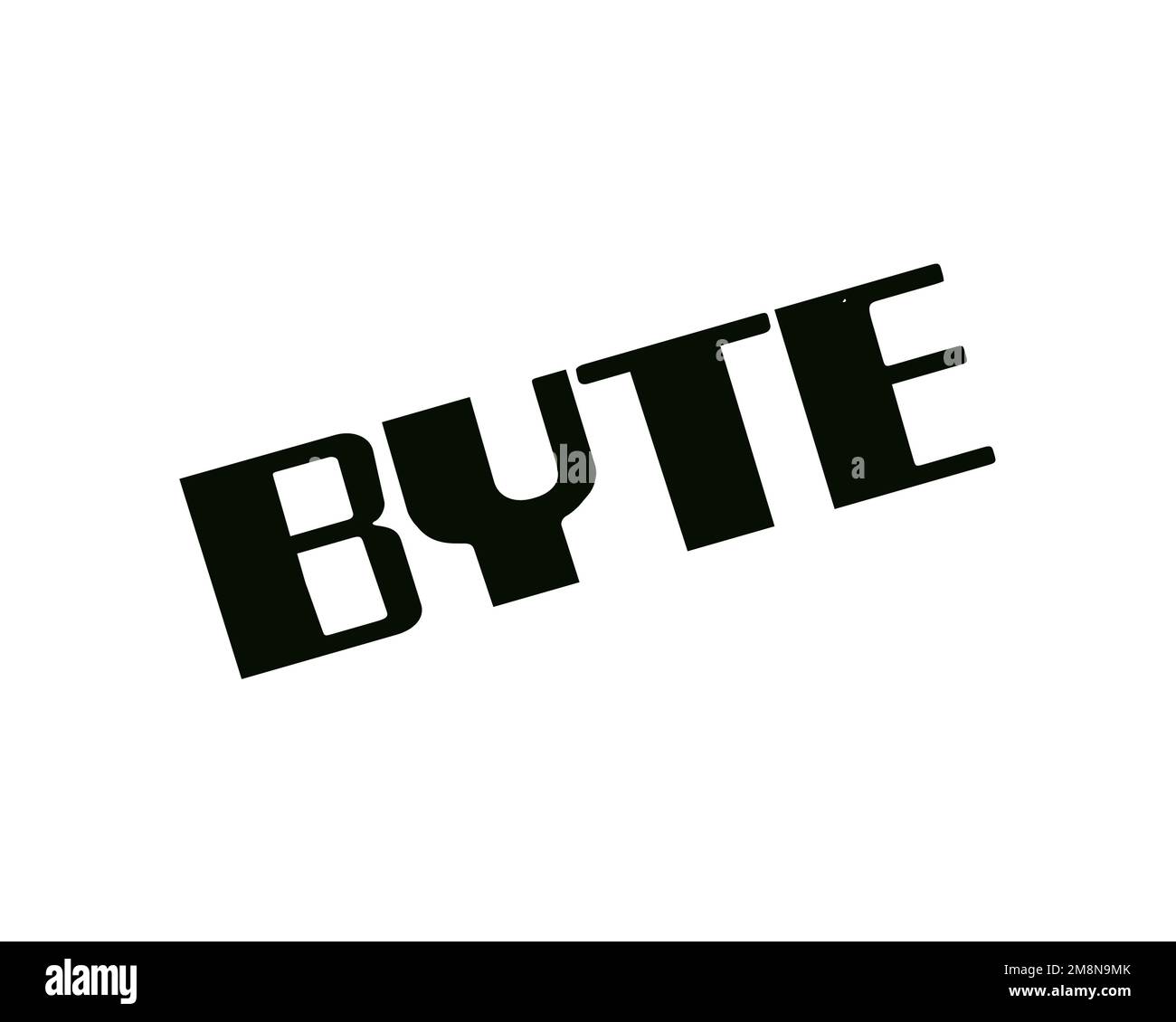 Byte magazine, rotated logo, white background Stock Photo