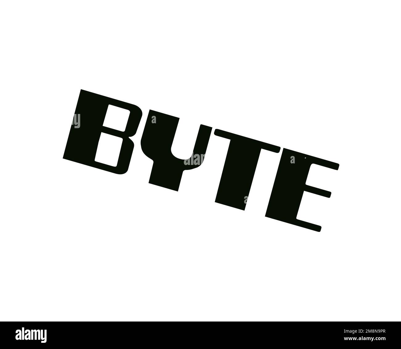 Byte magazine, rotated logo, white background B Stock Photo