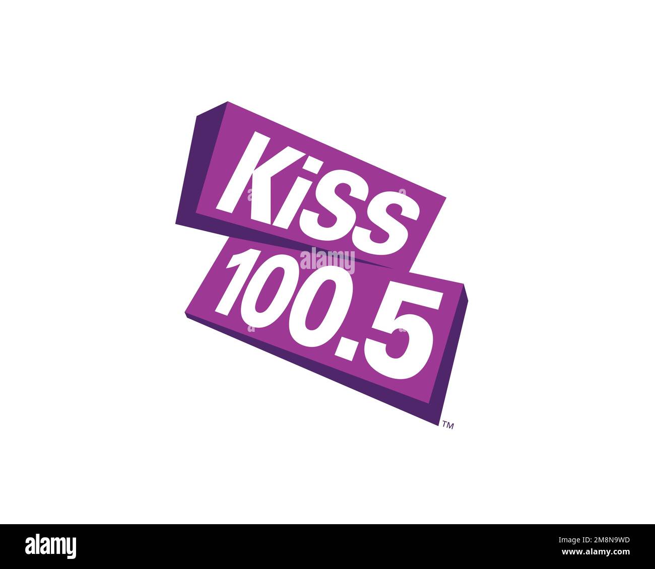 CHUR FM, rotated logo, white background B Stock Photo