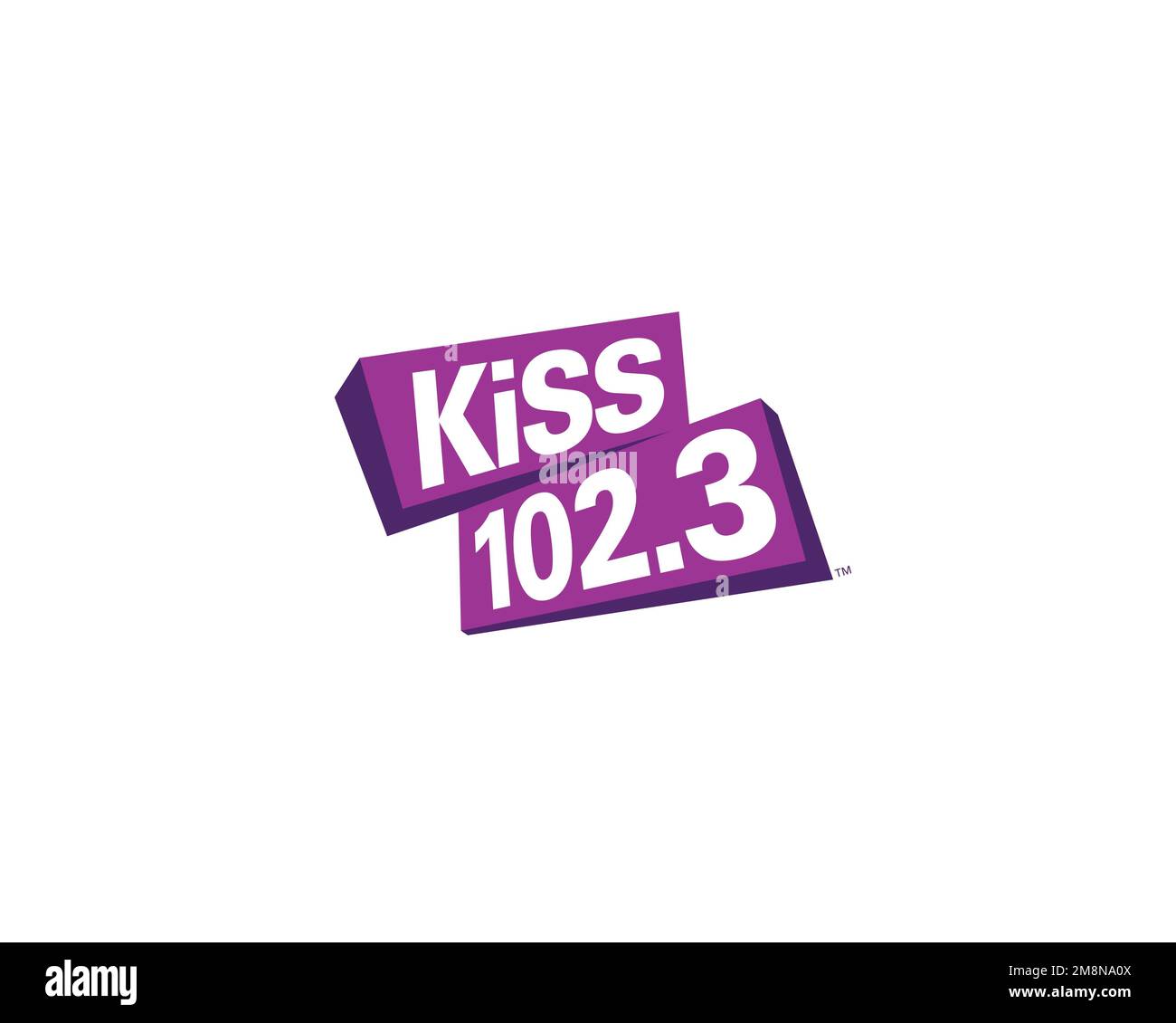 CKY FM, rotated logo, white background Stock Photo