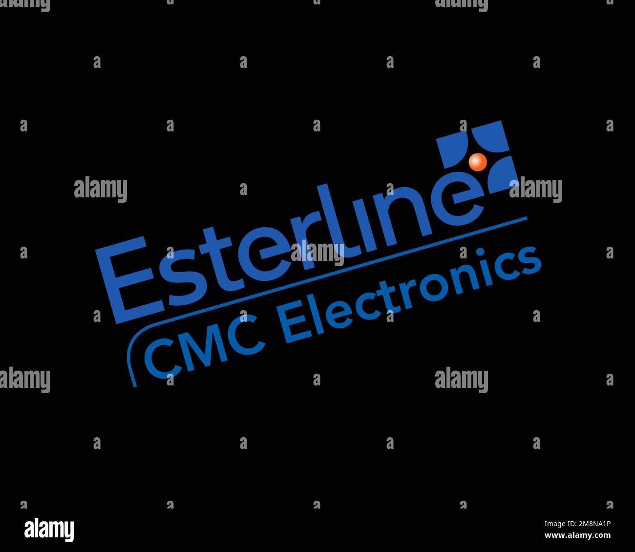 CMC Electronics, rotated logo, black background Stock Photo Alamy