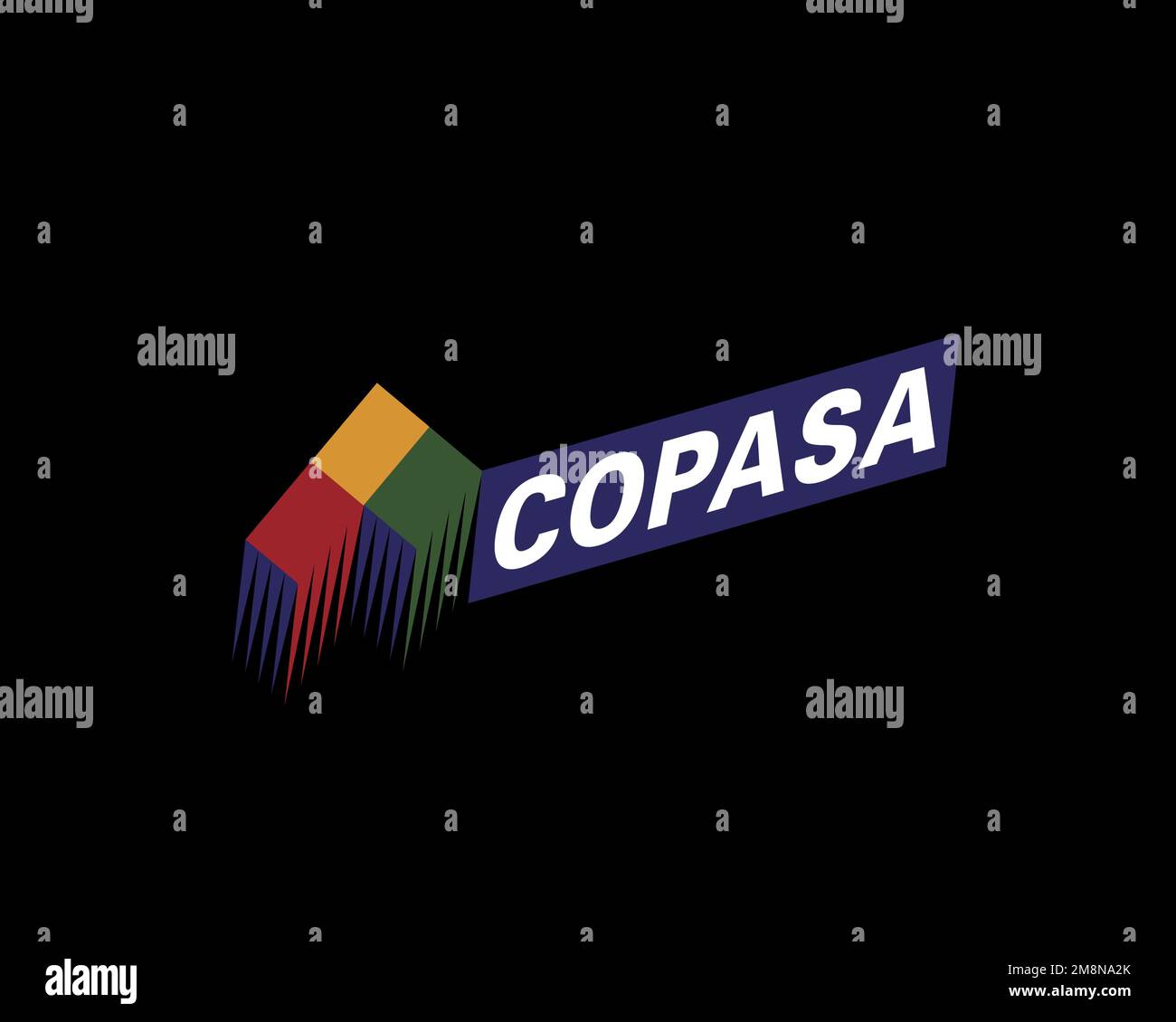 COPASA, rotated logo, black background Stock Photo - Alamy