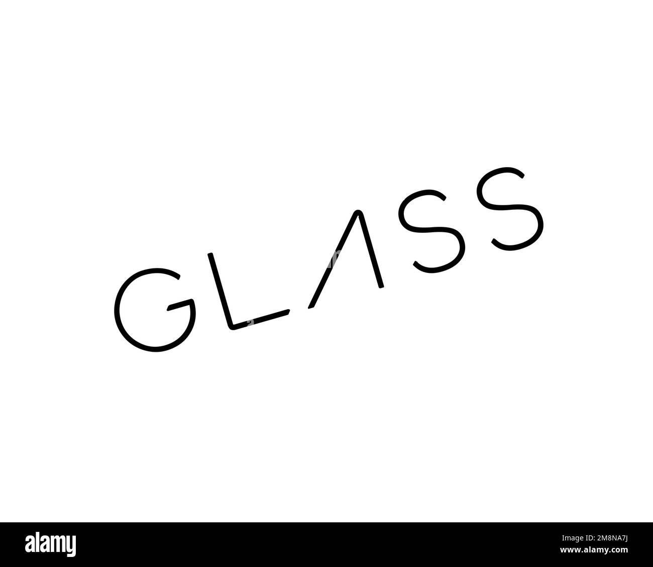 Google Glass, rotated logo, white background Stock Photo