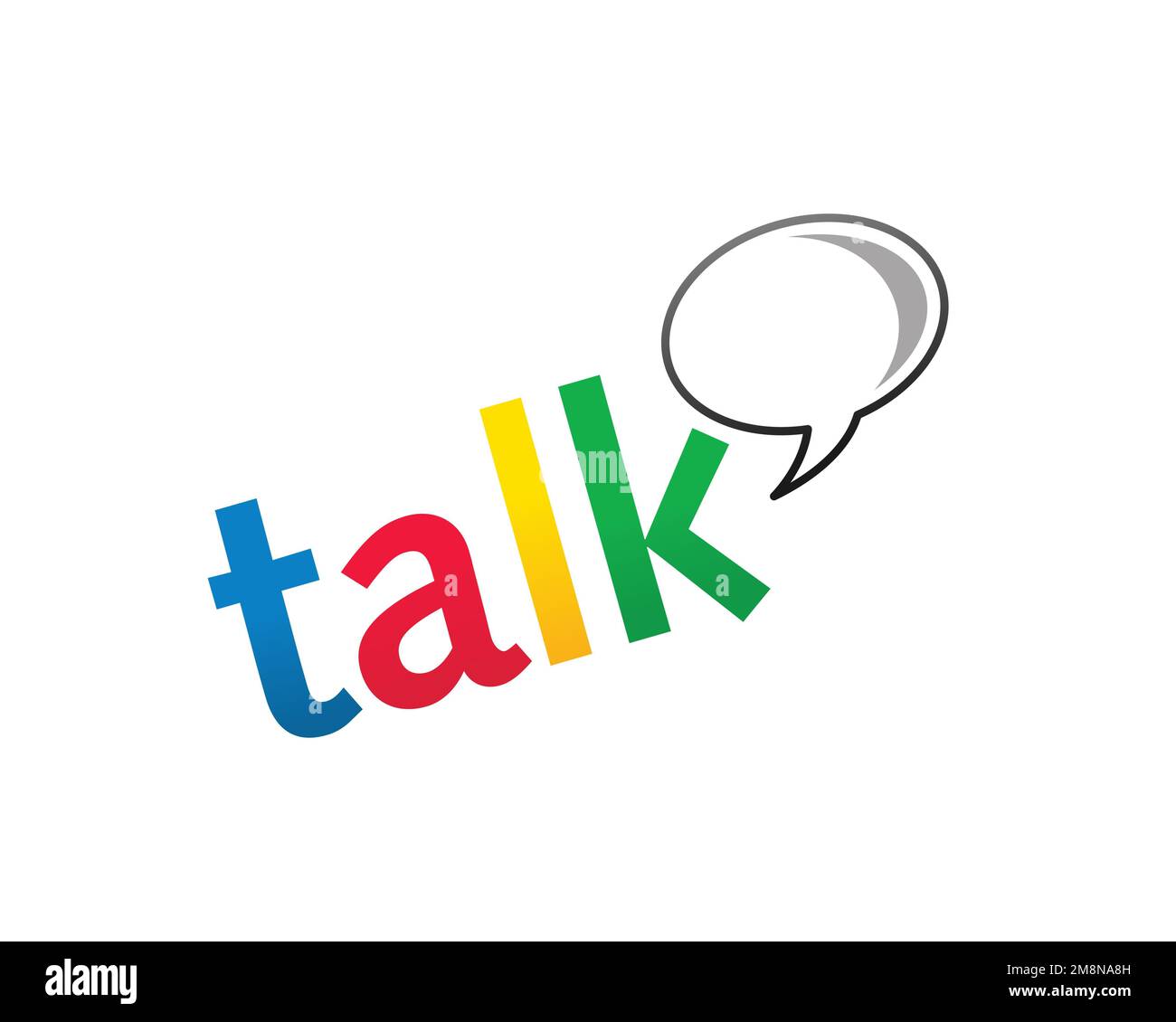 Google Talk, rotated logo, white background Stock Photo Alamy