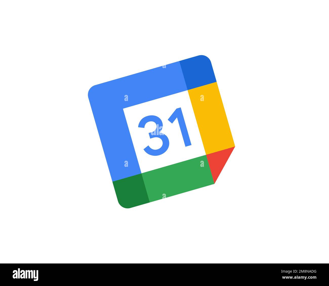 Google Calendar, rotated logo, white background Stock Photo Alamy